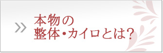 本物の整体・カイロとは？